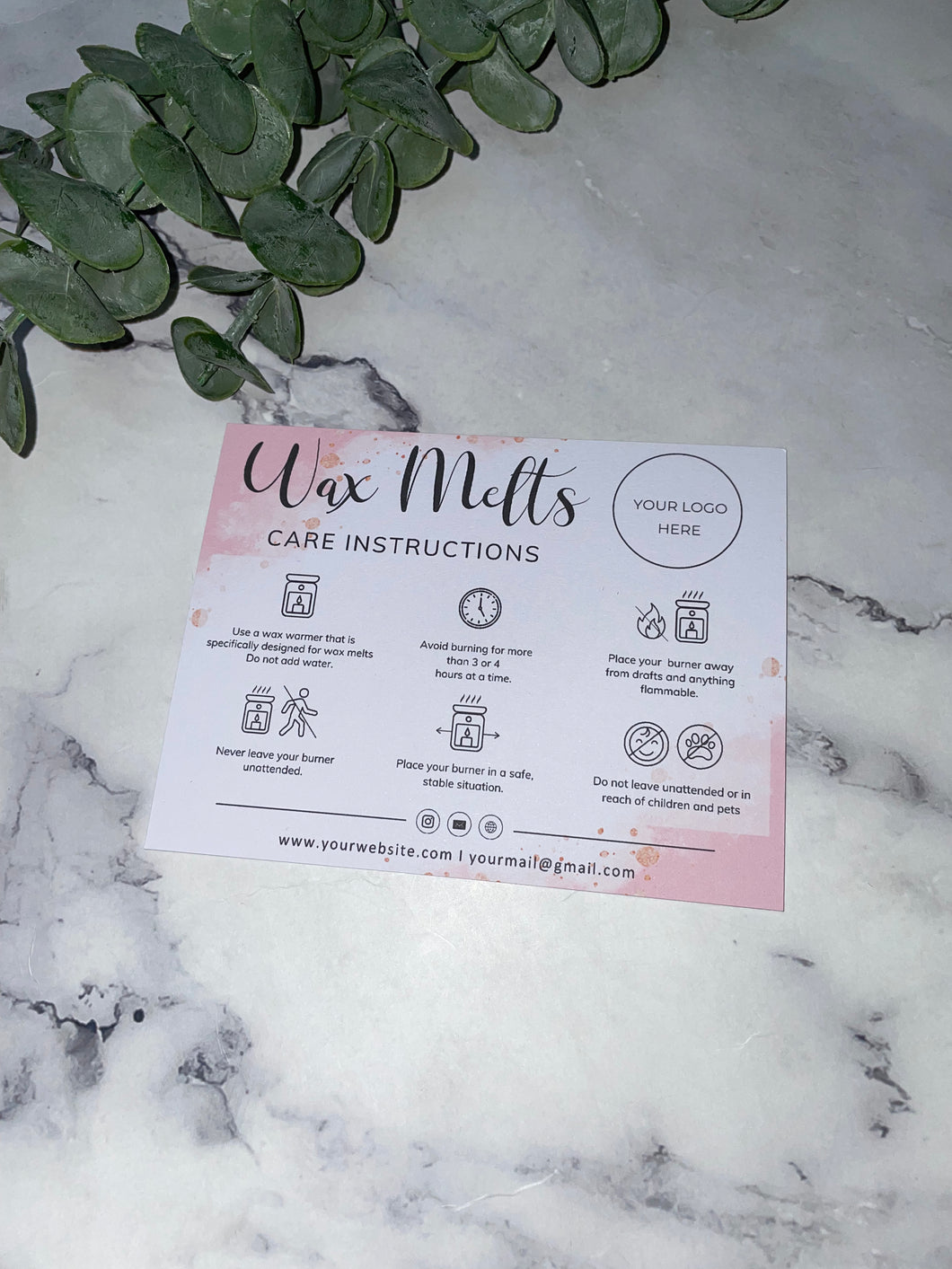 Wax Melt Care Cards