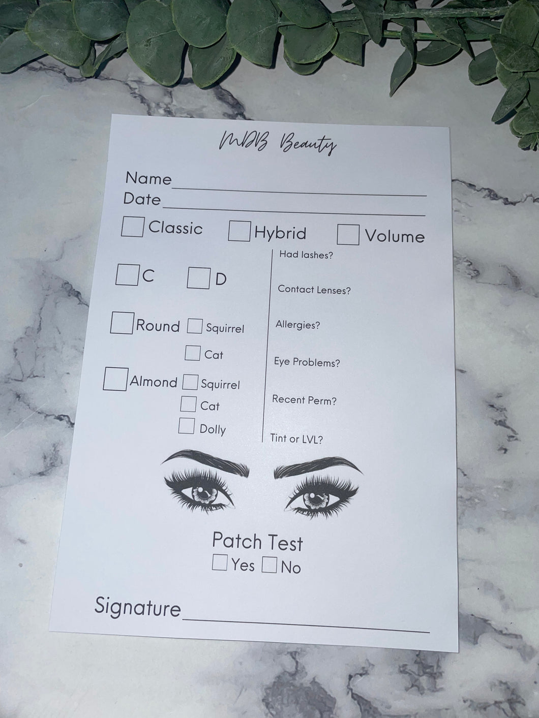 Lash Extension Forms