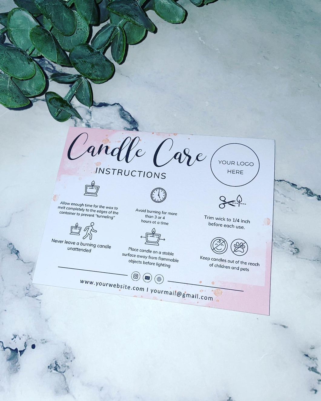 Candle Care Cards